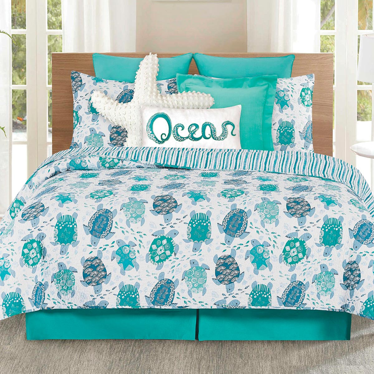 Turtle Tide Quilt Bed Set - Full/Queen - OVERSTOCK