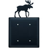 Wrought Iron Moose Double Electrical Cover