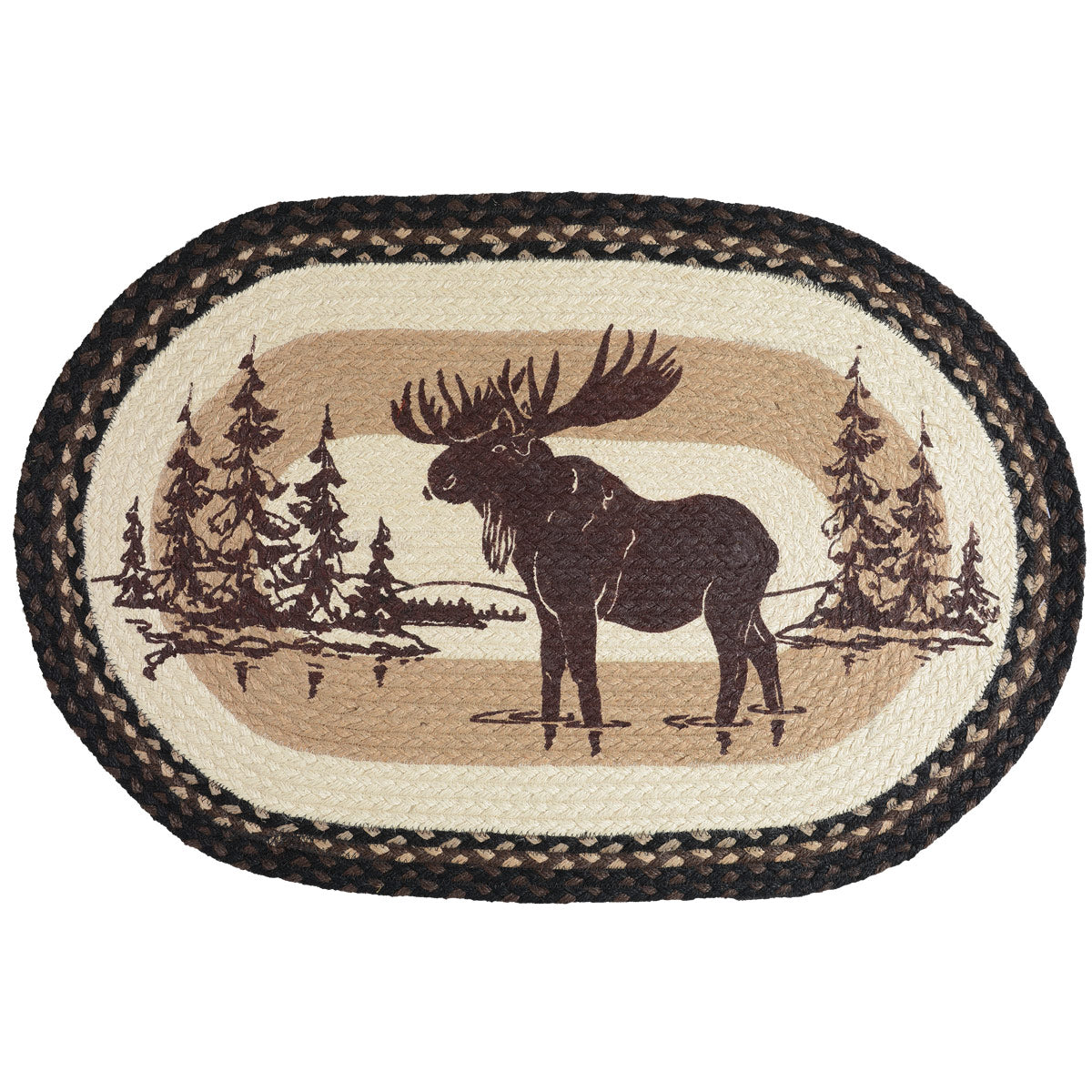 Mountain Stream Moose Braided Jute Rug - OUT OF STOCK UNTIL 07/06/2026