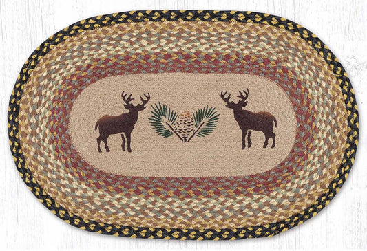 Buck & Pinecone Oval Patch Rug