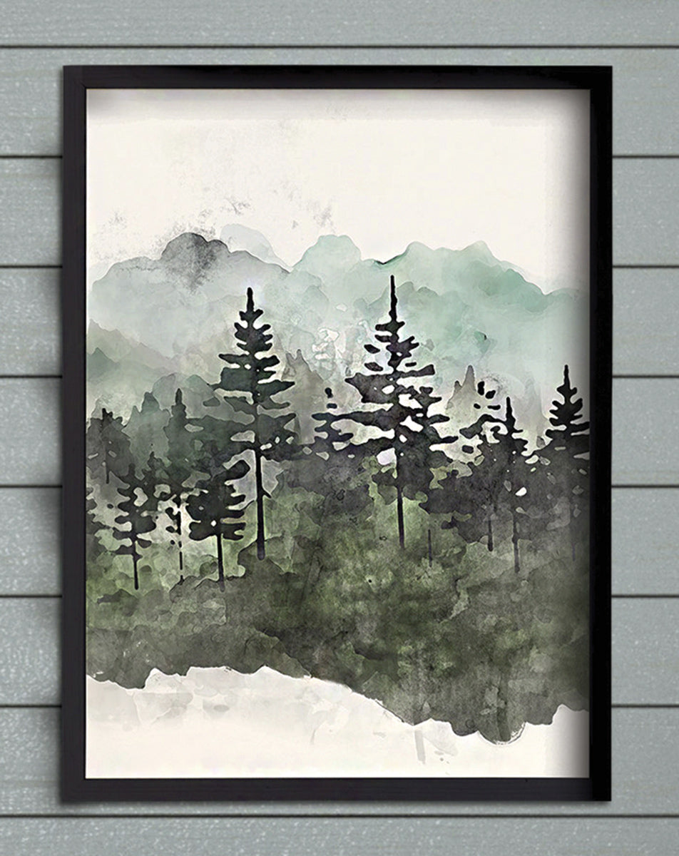 Serene Forest Watercolor Wall Art - 2