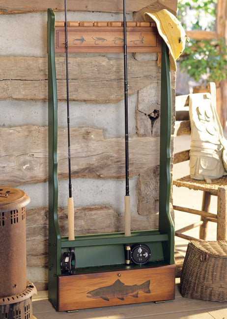 Fishing Rod Rack - 19"w X 5 1/2"d X 48"h from Black Forest Decor Fishing Rod Rack - 19"w X 5 1/2"d X 48"h from Black Forest Decor