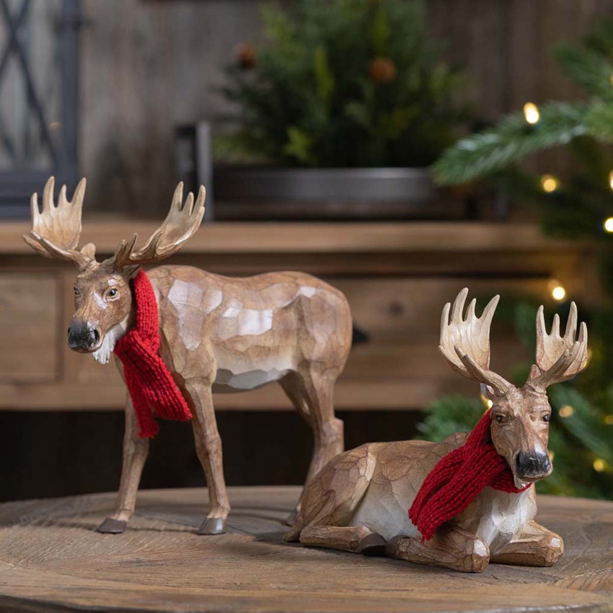 Holiday Moose Figurines - Set of 2 - OUT OF STOCK UNTIL 08/06/2026