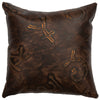 Brands Embossed Leather Square Pillow with Fabric Back