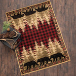 Bear Forest Plaid Red Rug - 8 x 10