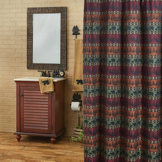 Mountain View Bear Shower Curtain