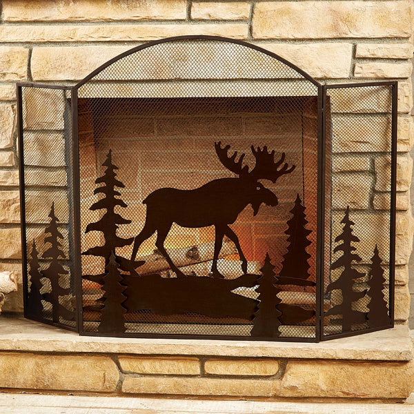Moose Fireplace Screen