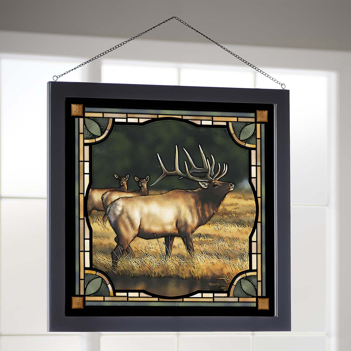 Elk Call Stained Glass Art