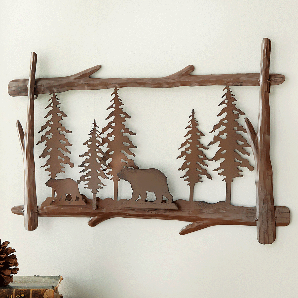 Bear & Tree Metal Wall Art
