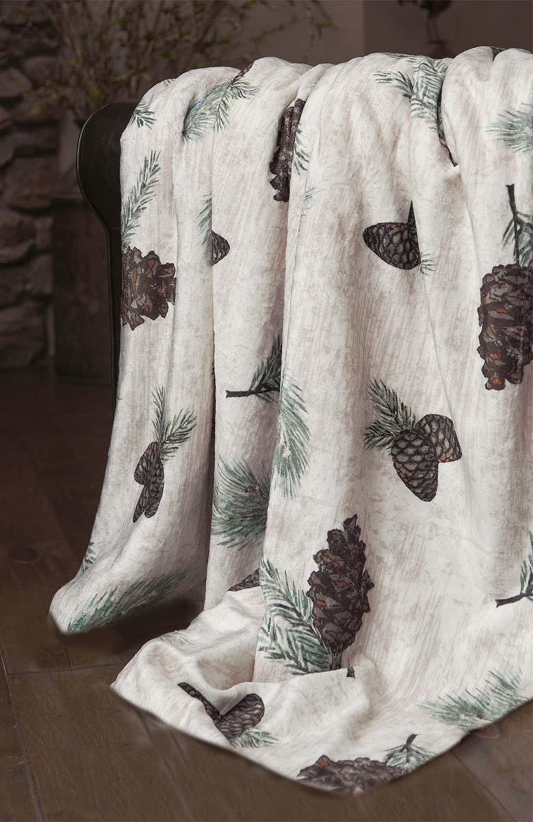 Pinecone Medley Unlined Plush Throw - OUT OF STOCK UNTIL 07/15/2026