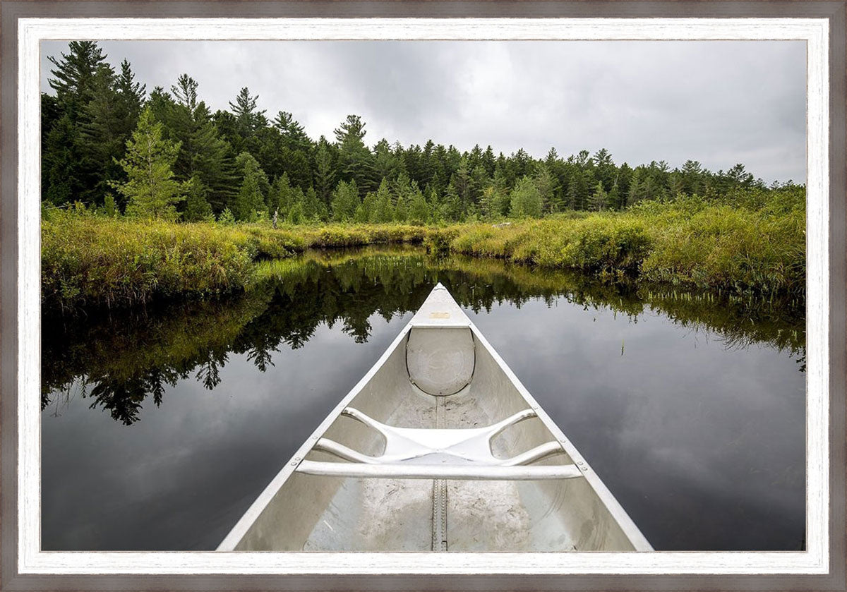 Canoeing Through the Forest Framed Wall Art