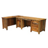 Barnwood Executive Desk with Left Return & Nailheads