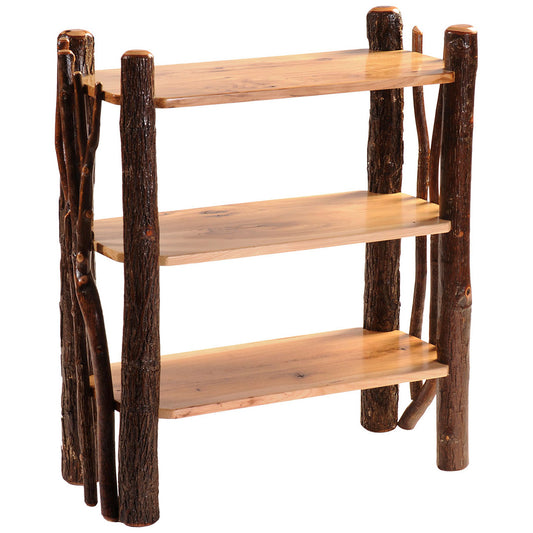 Hickory Open Bookshelf with Twig Accents