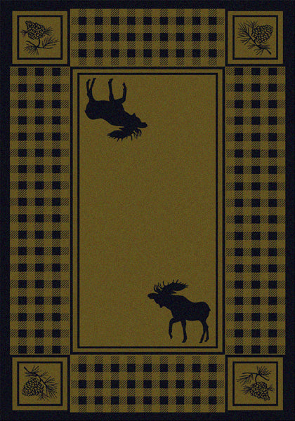 Moose Refuge Green Rug - 8 x 11