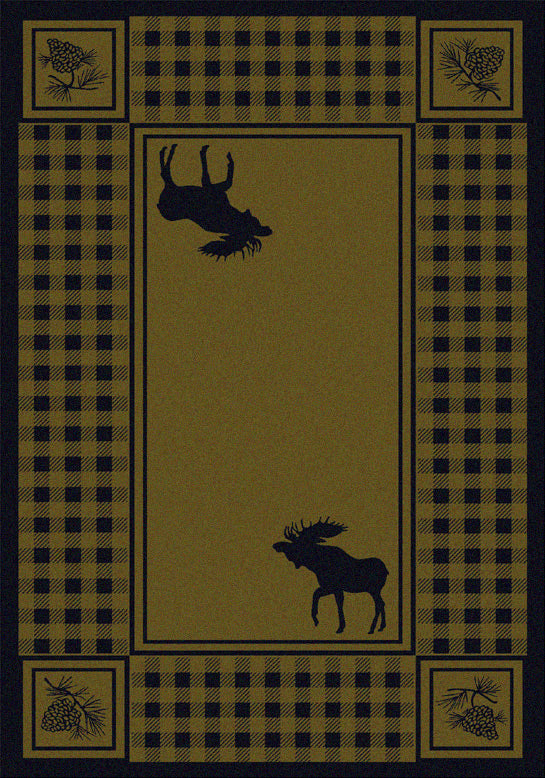 Moose Refuge Green Rug - 8 x 11