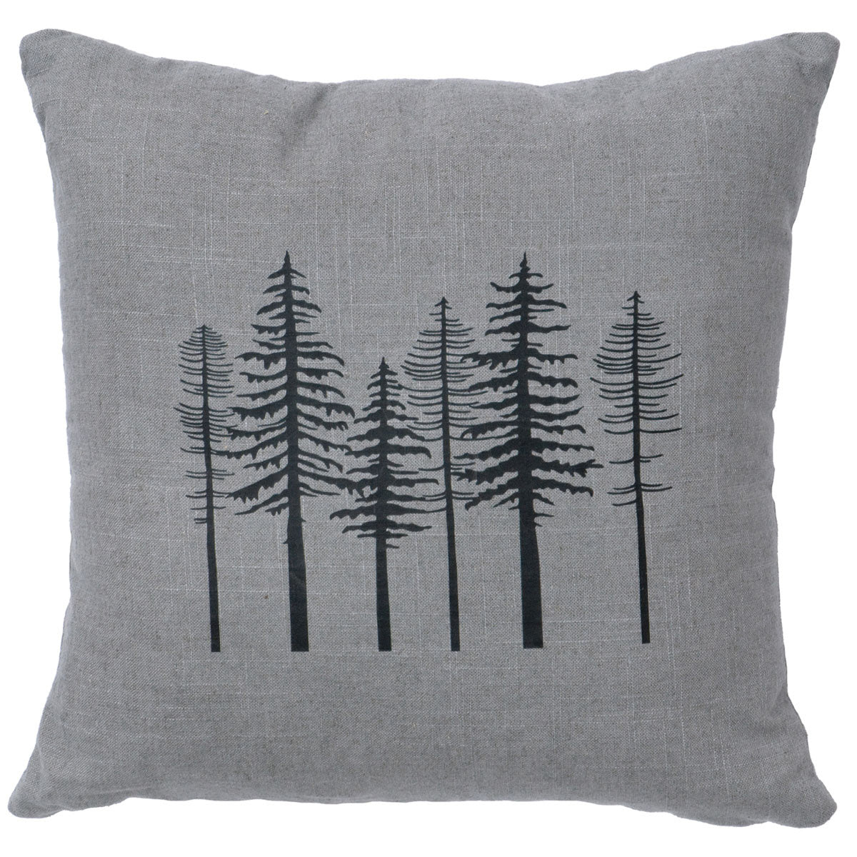 Trees Linen Pillow - Gray