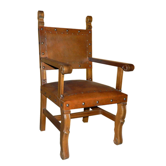 Spanish Heritage Arm Chair Pln/Tacks Rustic