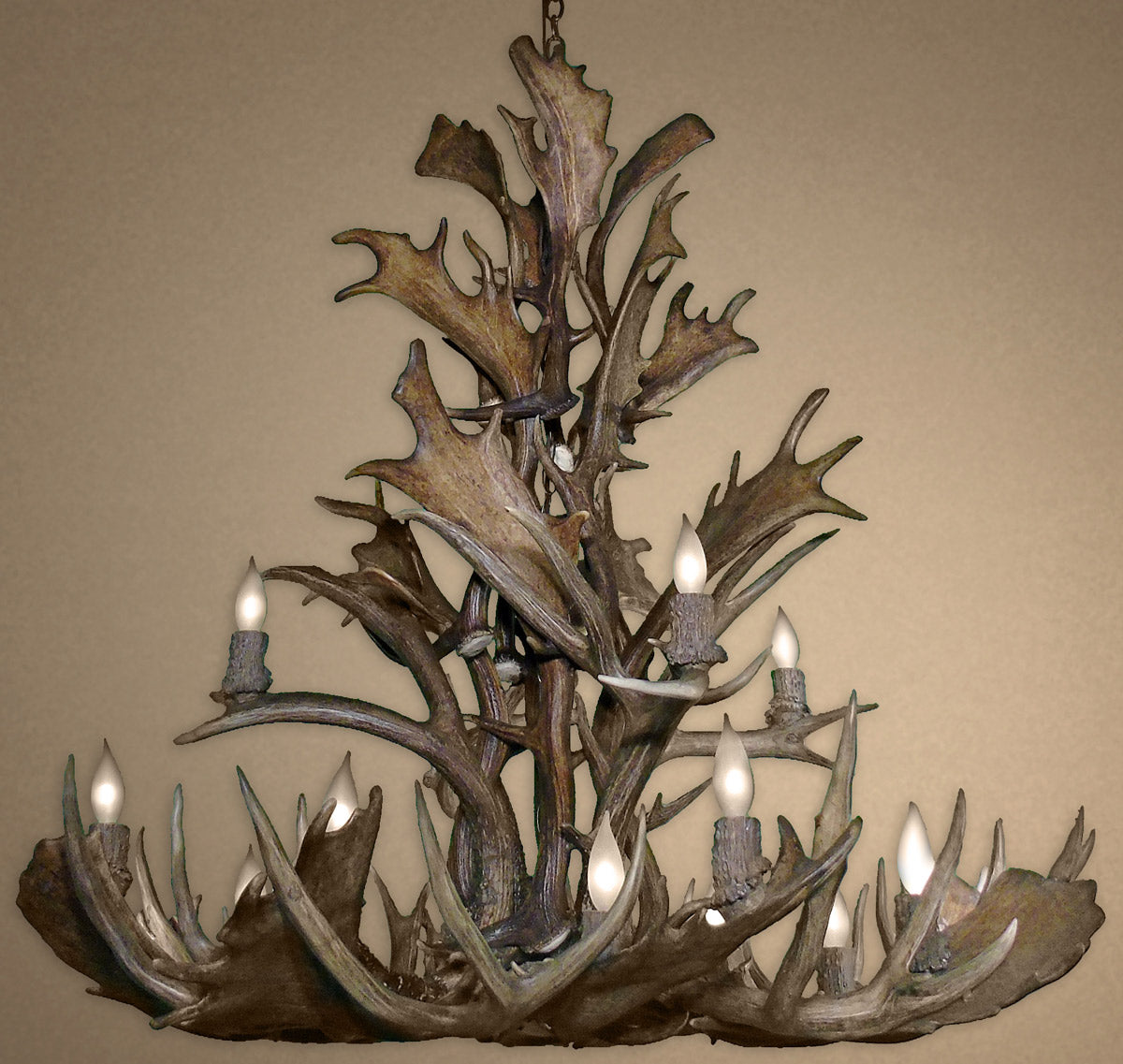 Real Fallow & Mule Deer Cascading Chandelier