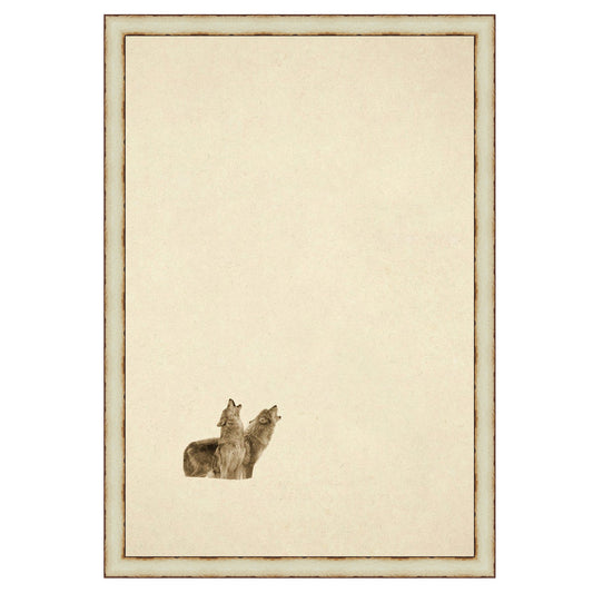 Two Howling Wolves Framed Art