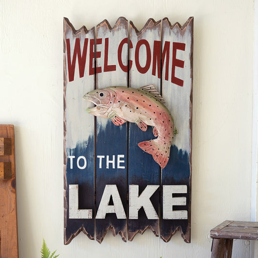 Trout Haven Welcome Sign - OVERSTOCK