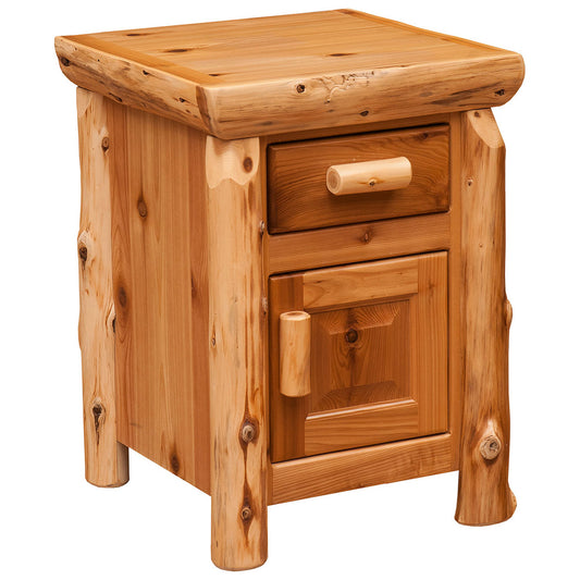 Cedar Log Enclosed Nightstand