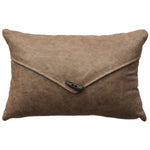 Mushroom Pillow with Flap & Leather Back - 12 x 18