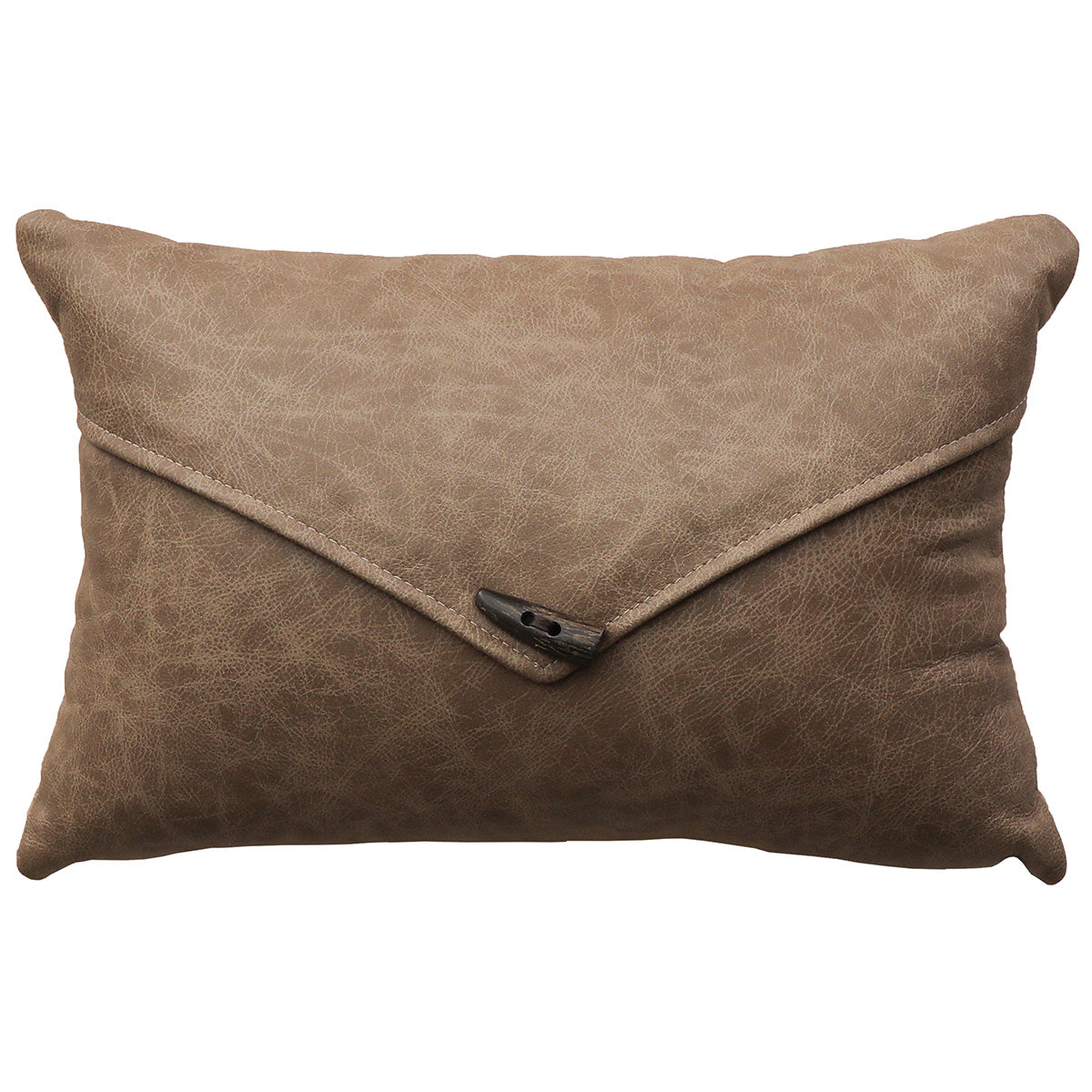 Mushroom Pillow with Flap & Leather Back - 12 x 18