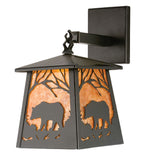 Black Bear at Sunset Lantern Wall Sconce