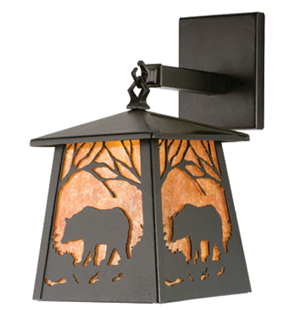 Black Bear at Sunset Lantern Wall Sconce