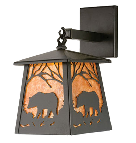 Black Bear at Sunset Lantern Wall Sconce