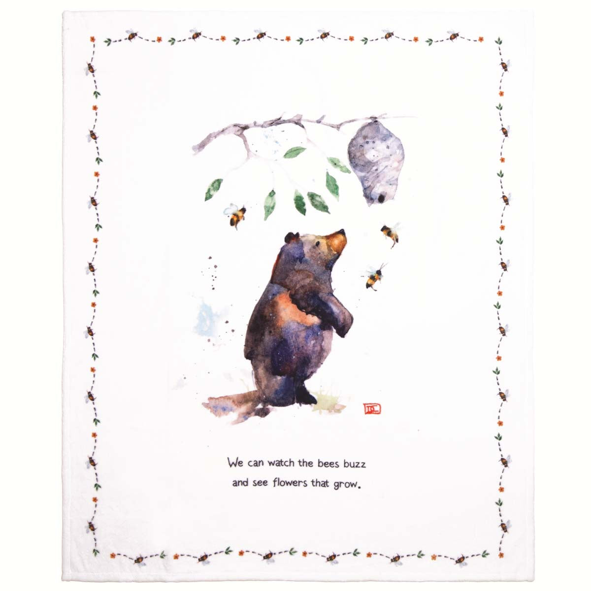 Honey Bear Lightweight Plush Throw