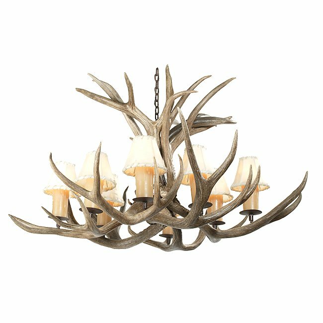Mule Deer Antler Single Tier Chandelier - 8 Light
