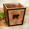Black Bear Wood Waste Basket