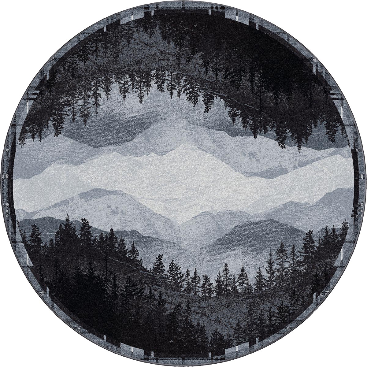 Mountain Crest Gray Rug - 8 Ft. Round