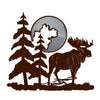 Moose and Moon Metal Wall Hanging