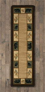 Black Bear Cottage Rug - 2 x 8