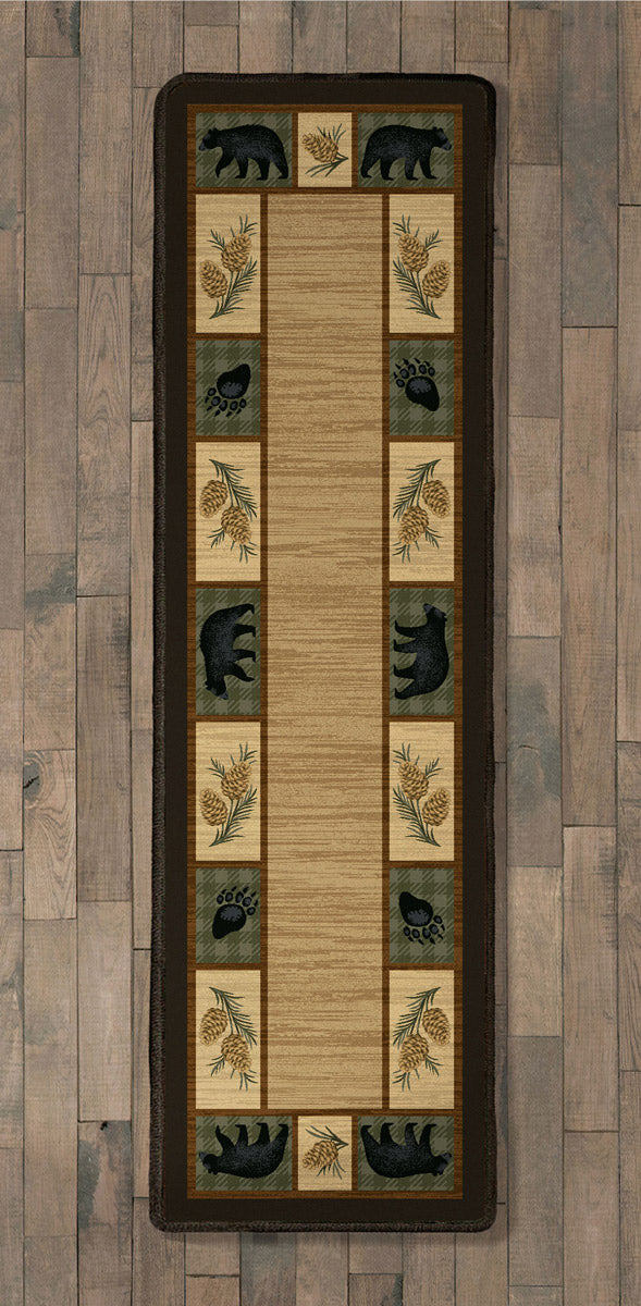 Black Bear Cottage Rug - 2 x 8