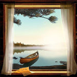 Morning Canoe Personalized Stretched Canvas - Small
