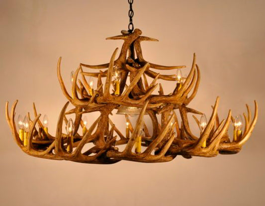 Whitetail 30 Antler Chandelier with Downlight