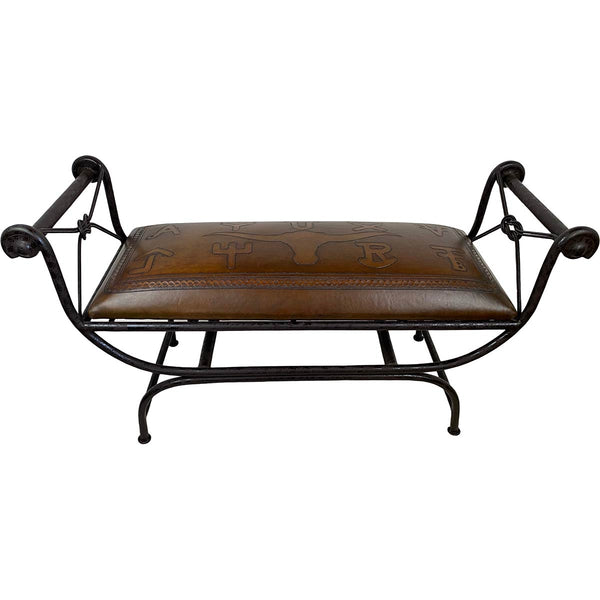 Double Vanity Bench - Steer Brands & Rustic