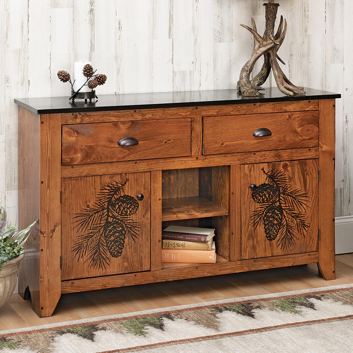Pinecone Wood Console Table
