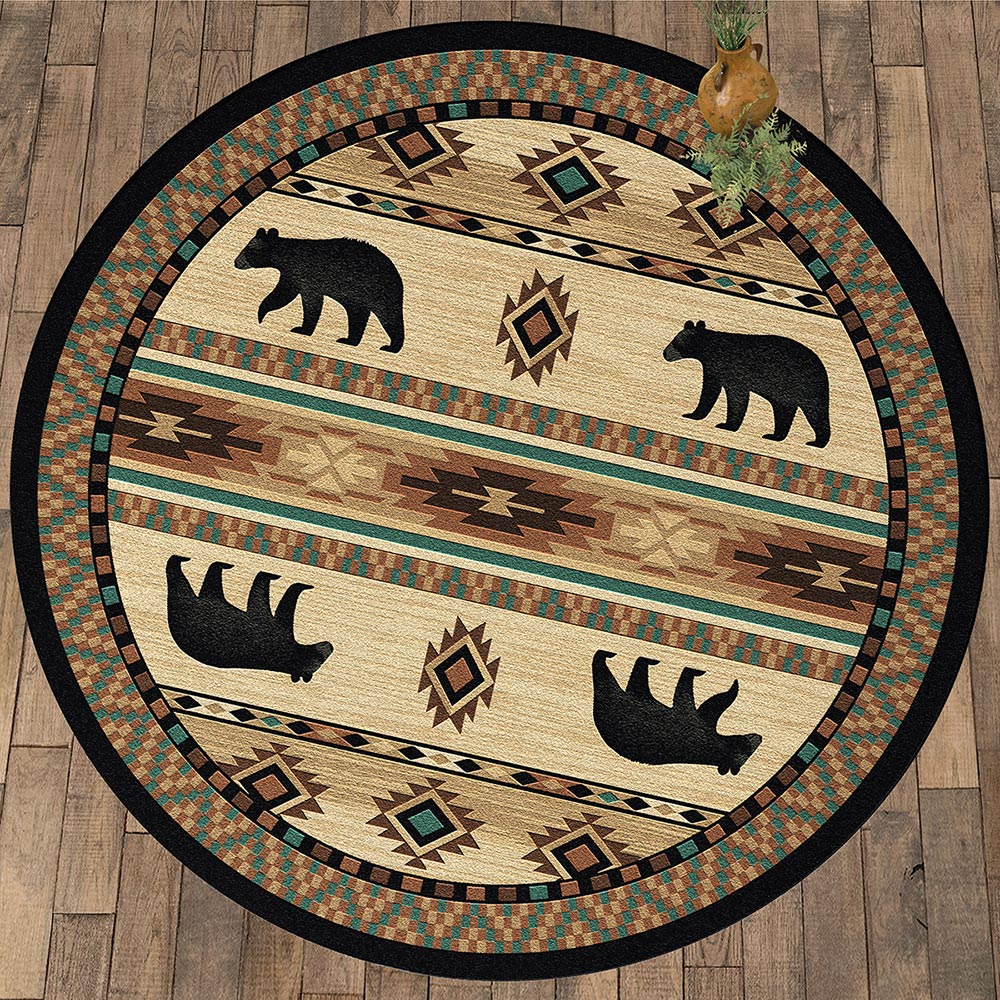 Wampum Bears Rug - 8 Ft. Round