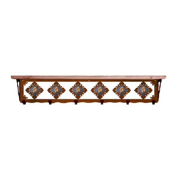 Picture Jasper Stone 42 Inch Pine Hook Shelf
