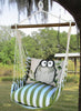Green Stripe Owl Swing Set