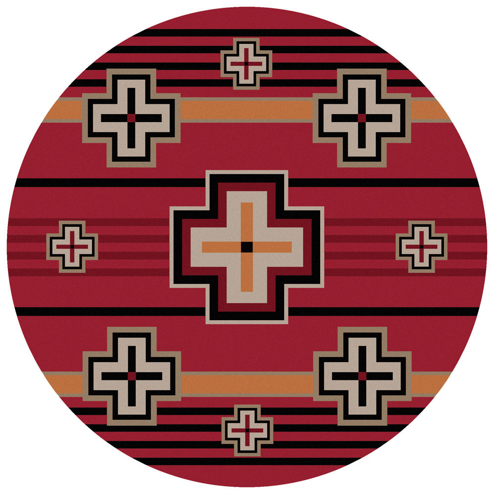 Bounty Red Southwestern Rug - 8 Ft. Round