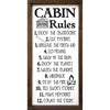 Twelve Cabin Rules Wood Sign