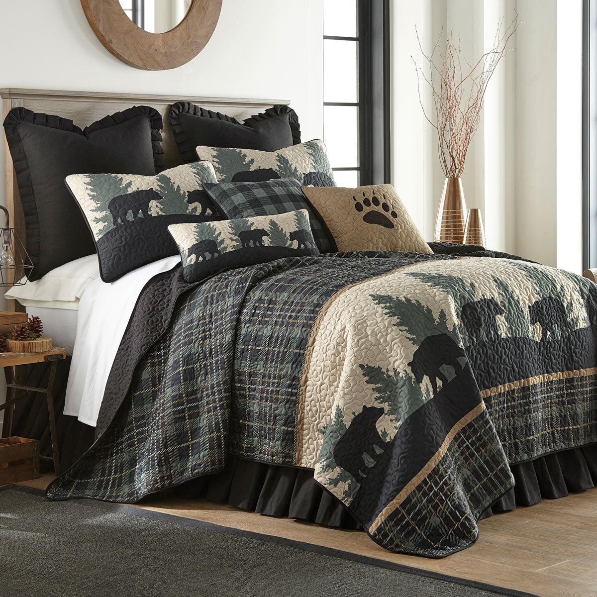 Timberland Plaid Bear Quilt - King- SALE