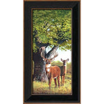 Whitetail Couple Personalized Framed Canvas - Small
