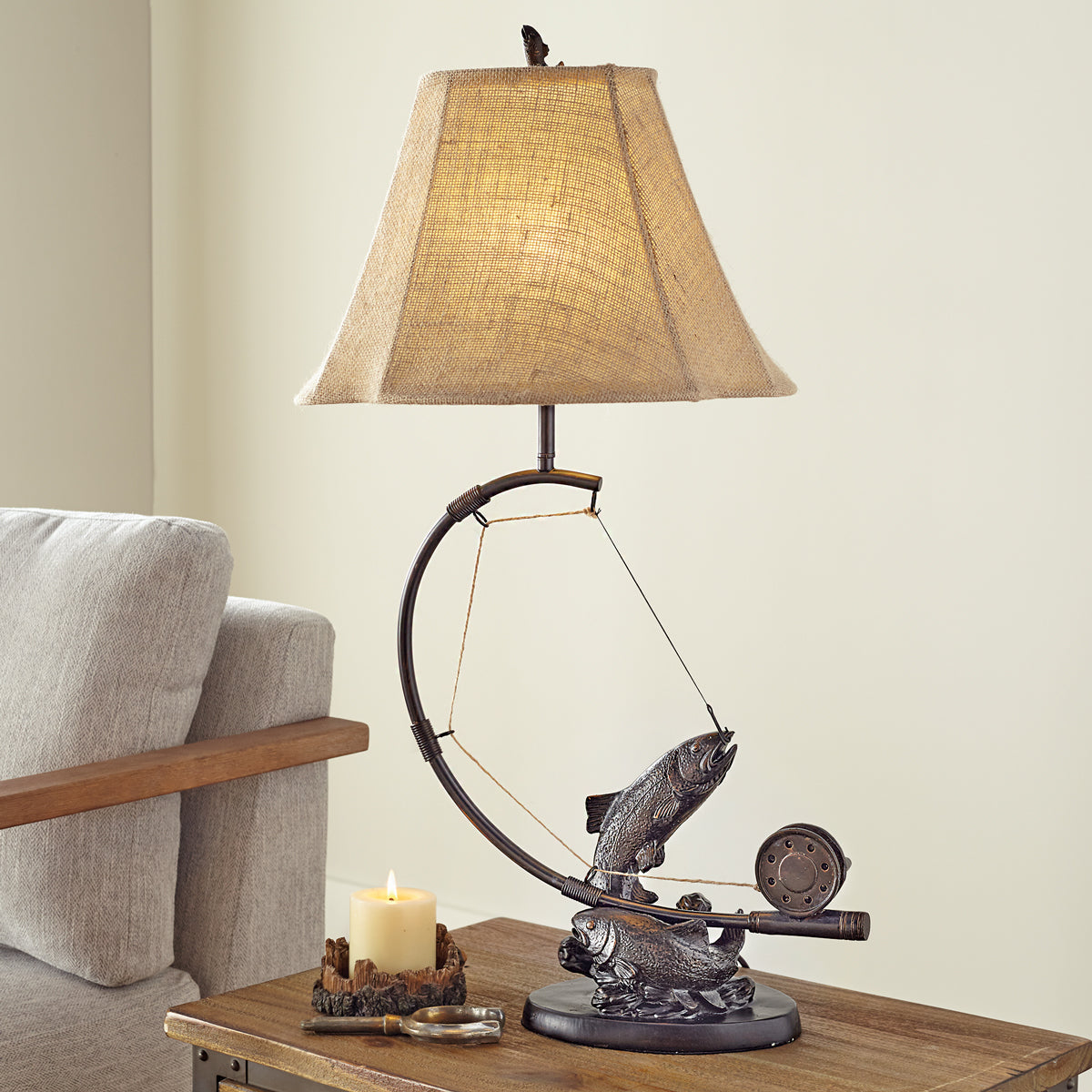 Fly Rod Trout Table Lamp