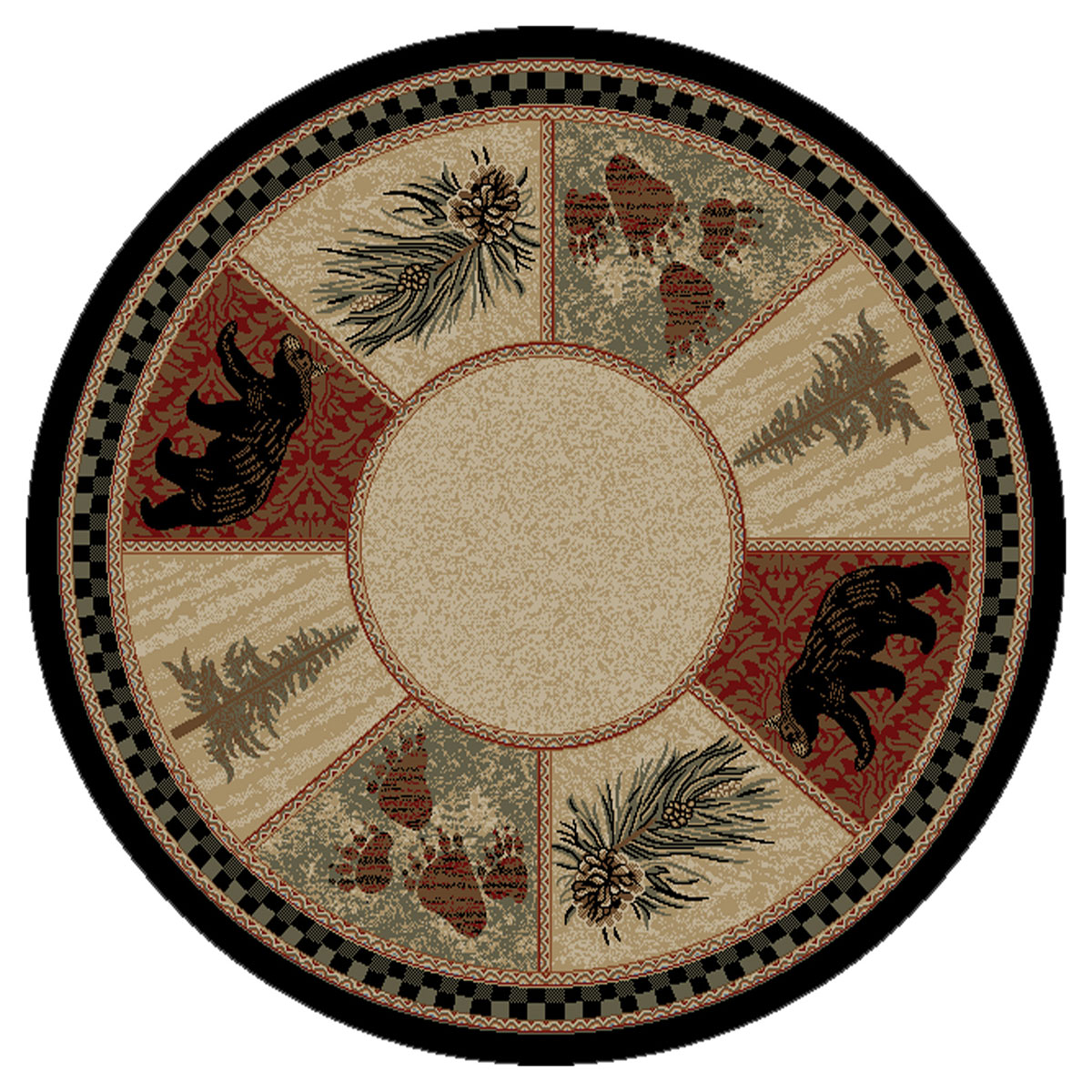 Timber Woods Bear Rug - 8 Ft. Round